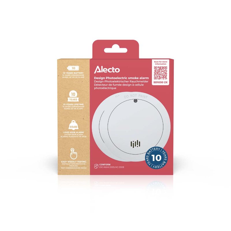 2x Smoke detector with 10 years battery and sensor runtime White SD1030 2X - obrázek č. 4