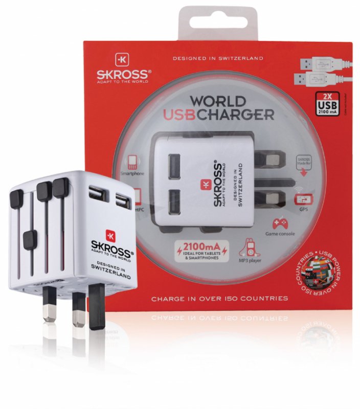 Cestovní Adaptér Svět USB Nezemněný - obrázek produktu