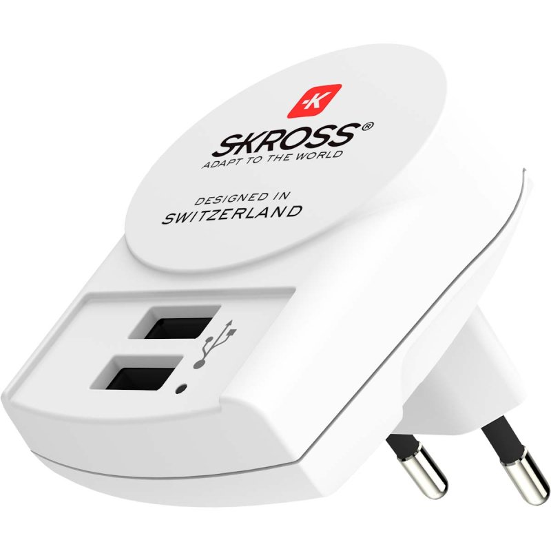 Cestovní Adaptér Evropa USB Nezemněný SKR1302421 - obrázek č. 1