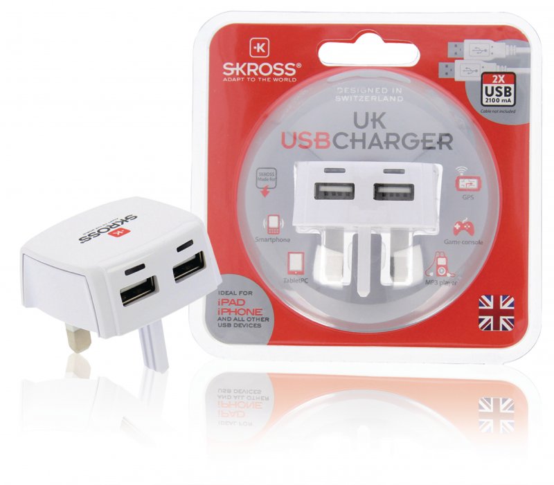 Cestovní Adaptér UK USB Nezemněný - obrázek č. 1
