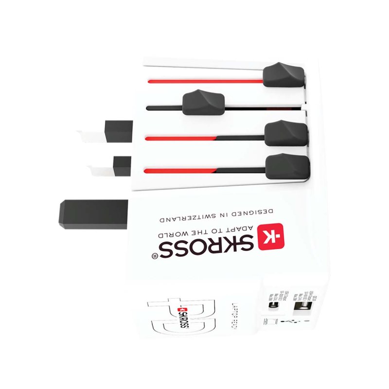 Inovativní dvoupólový světový cestovní adaptér s integrovanou dvojitou nabíječkou USB (1x USB C a 1x USB) SKR1302974 - obrázek č. 1