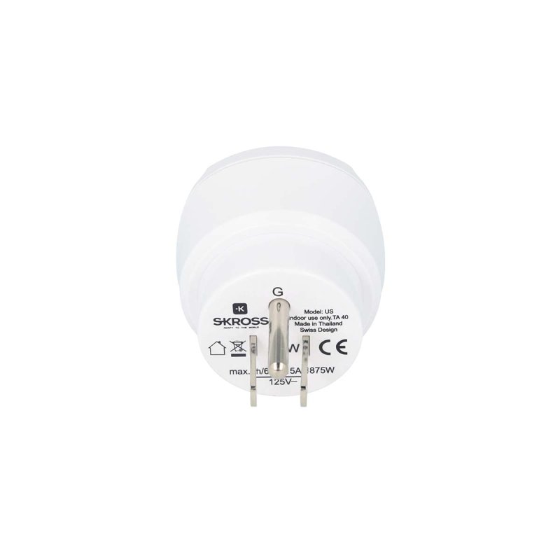 Cestovní adaptér Evropa-USA uzemněný SKR1500203CE - obrázek č. 2