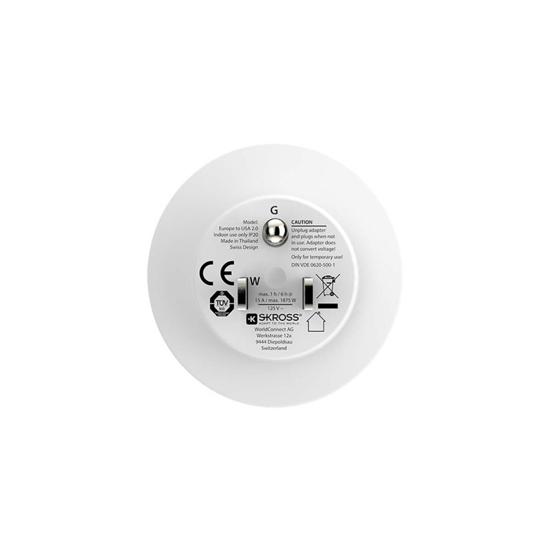 Cestovní adaptér Evropa-USA uzemněný SKR1500203CE - obrázek č. 3
