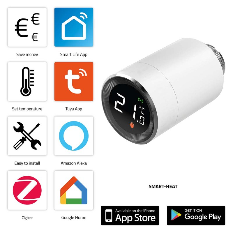 Inteligentní Zigbee termostatický radiátorový ventil SMART-HEAT10 - obrázek č. 1