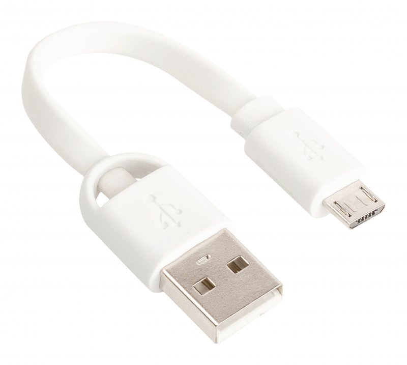 Kabel USB 2.0 USB A Zástrčka - Micro B Zástrčka Plochý 0.06 m Bílá - obrázek č. 2