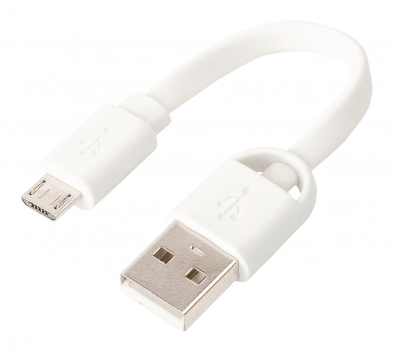 Kabel USB 2.0 USB A Zástrčka - Micro B Zástrčka Plochý 0.06 m Bílá - obrázek č. 1