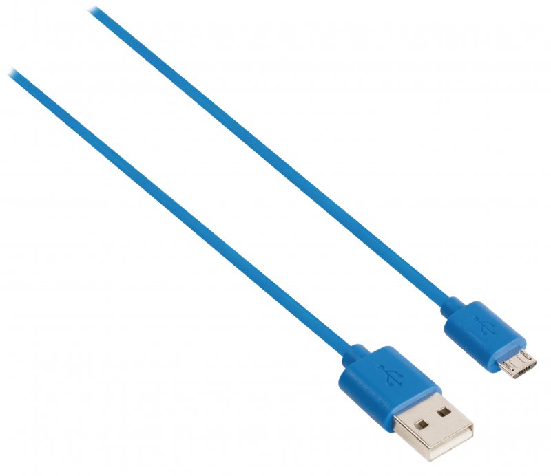 Kabel USB 2.0 USB A Zástrčka - Micro B Zástrčka Kulatý 1.00 m Modrá - obrázek č. 2