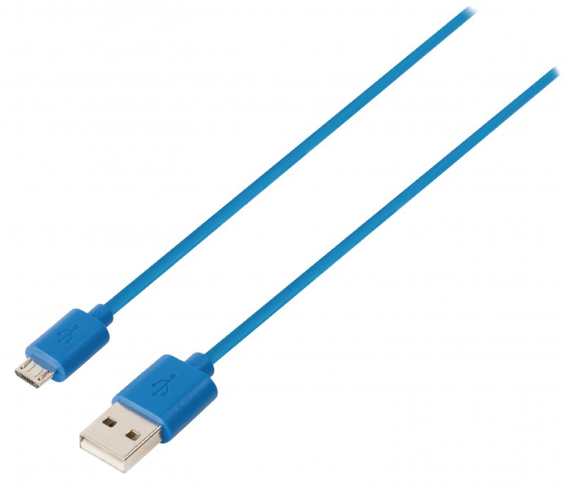 Kabel USB 2.0 USB A Zástrčka - Micro B Zástrčka Kulatý 1.00 m Modrá - obrázek č. 1