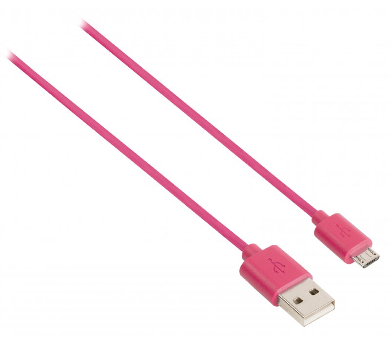 Kabel USB 2.0 USB A Zástrčka - Micro B Zástrčka Kulatý 1.00 m Růžová - obrázek č. 2