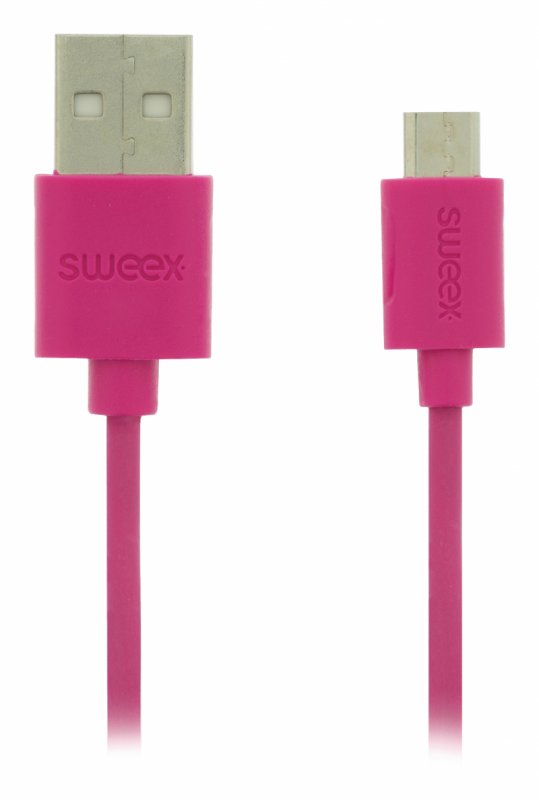 Kabel USB 2.0 USB A Zástrčka - Micro B Zástrčka Kulatý 1.00 m Růžová - obrázek č. 3