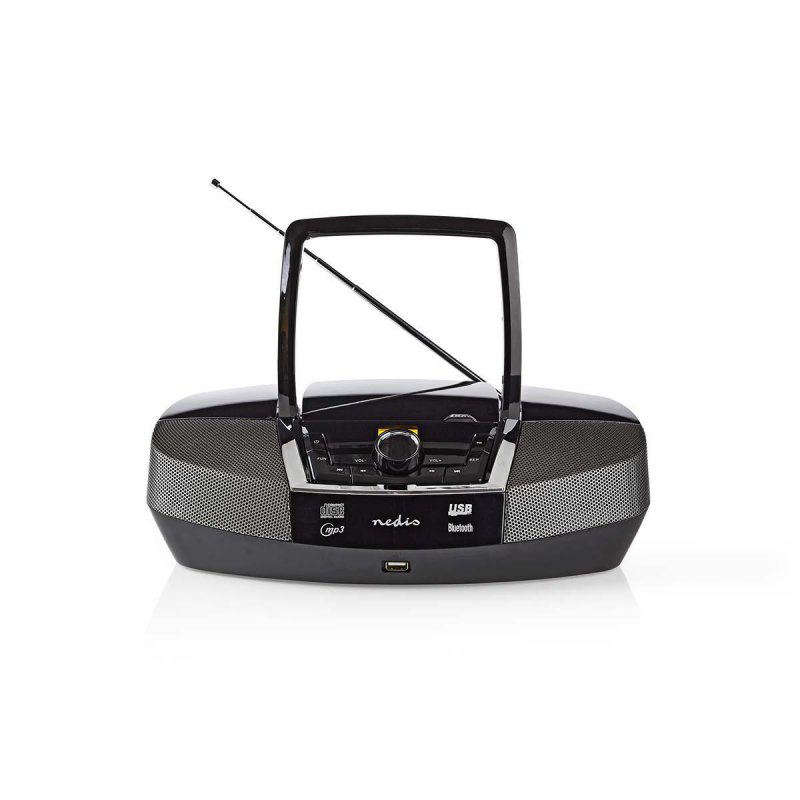 CD přehrávač Boombox | Napájení z baterie / Síťové napájení | Stereo | 12 W | Bluetooth® | FM | USB přehrávání | Držadlo | Černá - obrázek č. 1