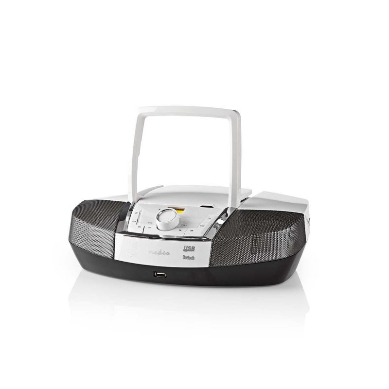 CD přehrávač Boombox | Napájení z baterie / Síťové napájení | Stereo | 12 W | Bluetooth® | FM | USB přehrávání | Držadlo | Bílá - obrázek č. 9