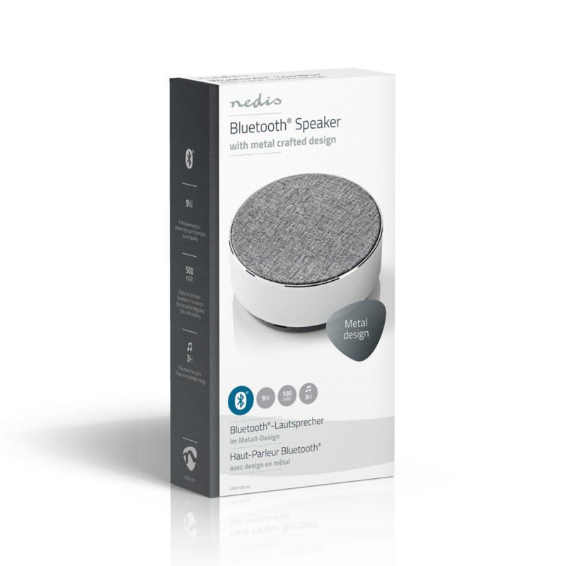 Bluetooth® Reproduktor | 9 W | Kovový Design | Hliník Stříbrná - obrázek č. 7
