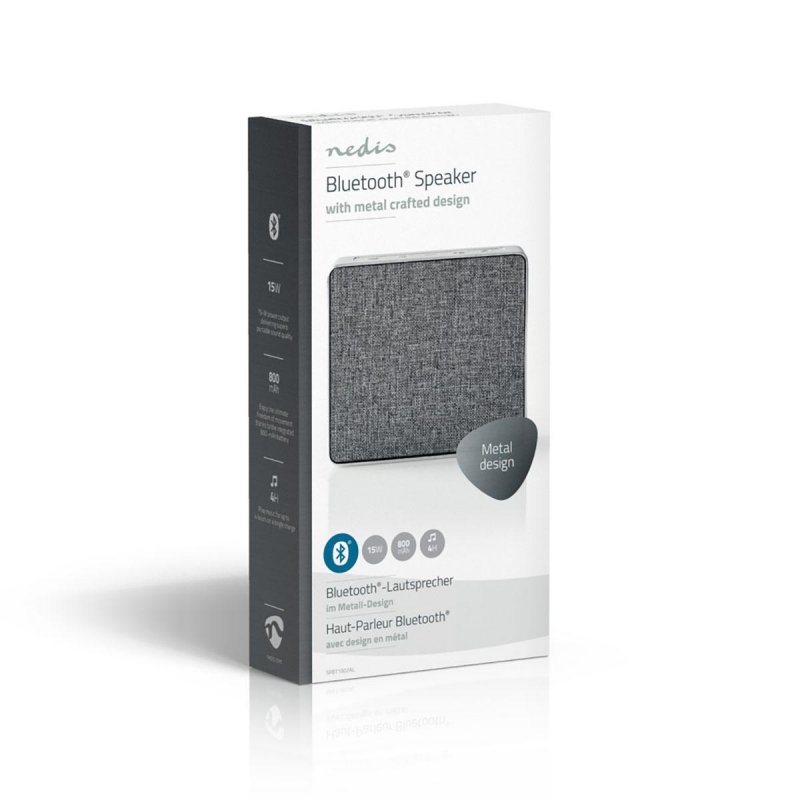 Bluetooth® Reproduktor | 15 W | Kovový Design | Hliník Stříbrná - obrázek č. 7