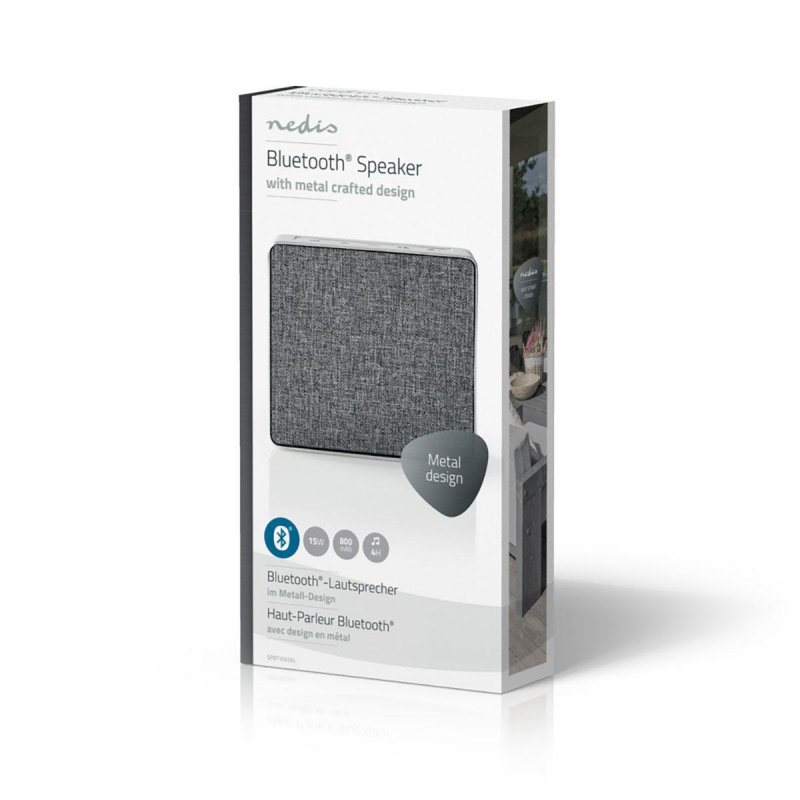 Bluetooth® Reproduktor | 15 W | Kovový Design | Hliník Stříbrná - obrázek č. 6