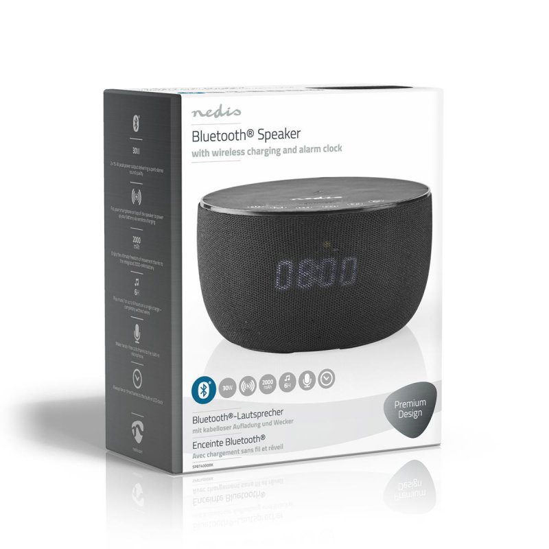 Reproduktor Bluetooth s bezdrátovým nabíjení | Až 6 hodin | Stolní provedení | 30 W | Stereo | Černá - obrázek č. 6