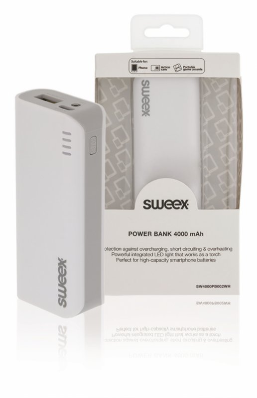 Přenosná Powerbanka Lithium-Ion 4000 mAh USB Bílá - obrázek produktu