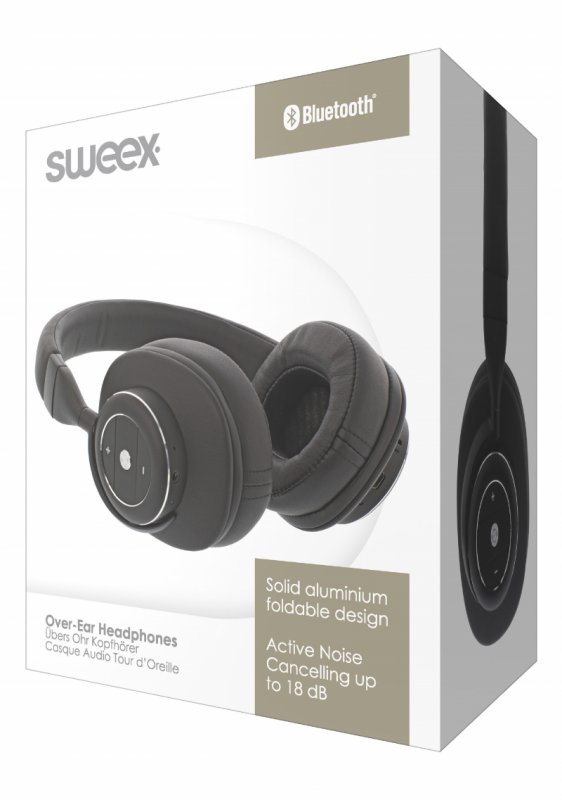 Headset Bluetooth / ANC (Active Noise Cancelling) Přes Uši Vestavěný mikrofon 1.2 m Černá/Stříbrná - obrázek č. 4