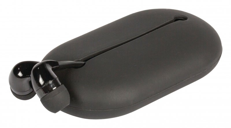 Headset Plochý Kabel Do ucha 3.5 mm Kabelové Vestavěný mikrofon 1.2 m Černá - obrázek produktu