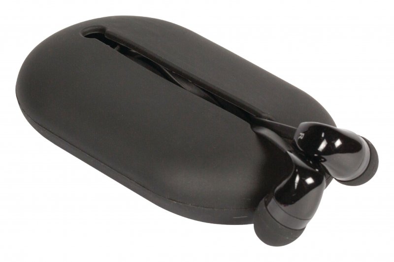 Headset Plochý Kabel Do ucha 3.5 mm Kabelové Vestavěný mikrofon 1.2 m Černá - obrázek č. 1