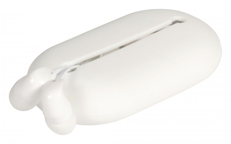 Headset Plochý Kabel Do ucha 3.5 mm Kabelové Vestavěný mikrofon 1.2 m Bílá - obrázek produktu