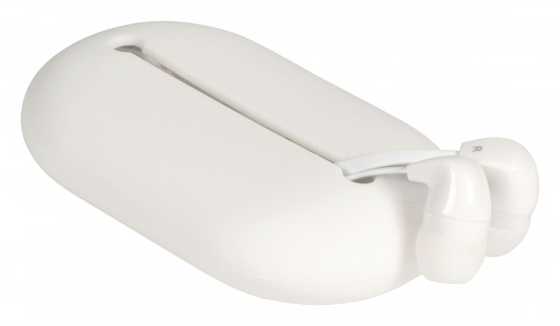 Headset Plochý Kabel Do ucha 3.5 mm Kabelové Vestavěný mikrofon 1.2 m Bílá - obrázek č. 1