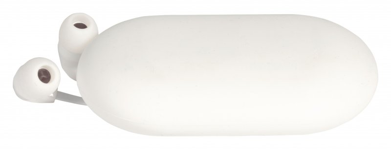 Headset Plochý Kabel Do ucha 3.5 mm Kabelové Vestavěný mikrofon 1.2 m Bílá - obrázek č. 3