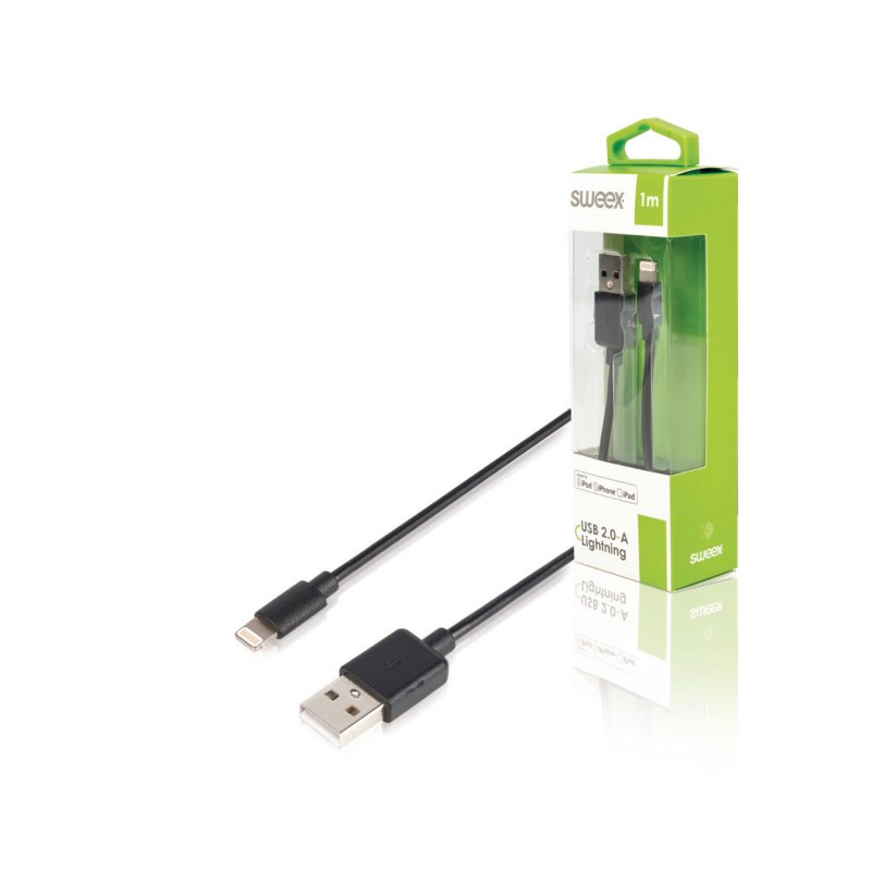 Synchronizační a Nabíjecí Kabel Apple Lightning - USB A Zástrčka 1 m Černá - obrázek produktu