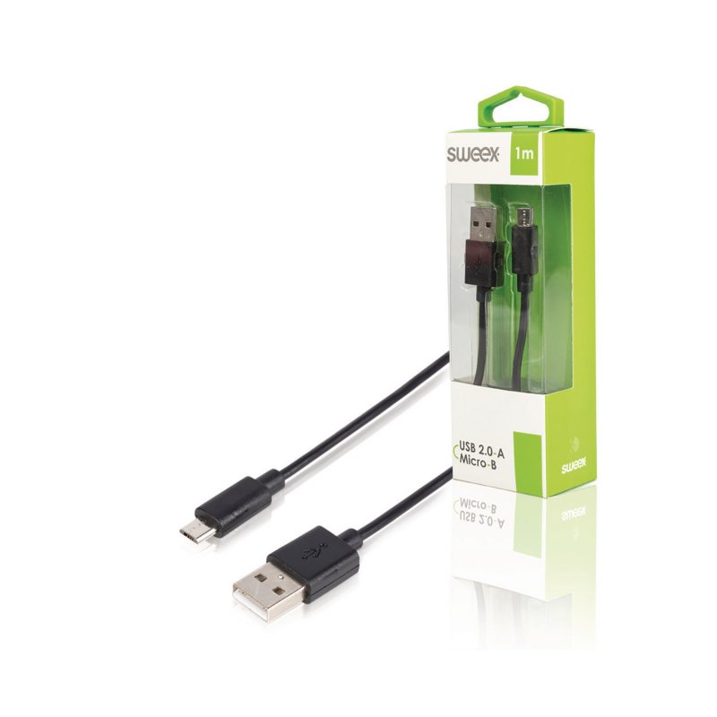 Kabel USB 2.0 USB A Zástrčka - Micro B Zástrčka 1 m Černá - obrázek produktu