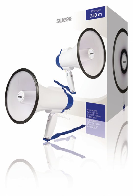 Megafon Vestavěný mikrofon Bílá/Modrá - obrázek produktu