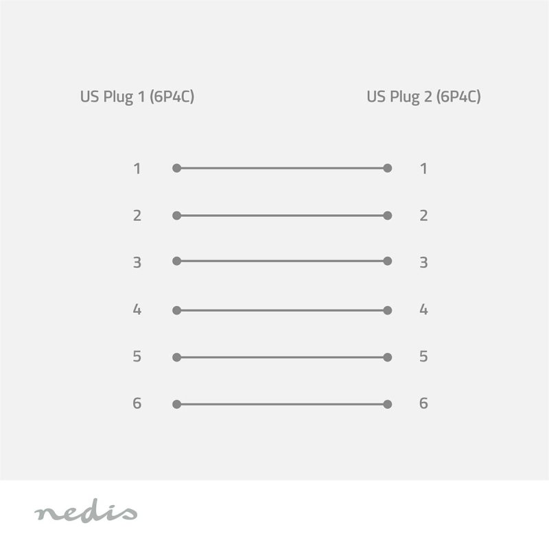 Telefonní Kabel | RJ11 Zástrčka  TCGB90200WT50 - obrázek č. 2