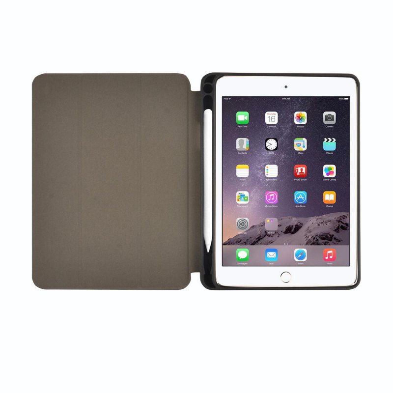 Pouzdro na Tablet | iPad Mini 1 / iPad Mini 2 / iPad Mini 3 | Vestavěný držák na tužky | Funkce automatického probuzení | Černá - obrázek č. 1