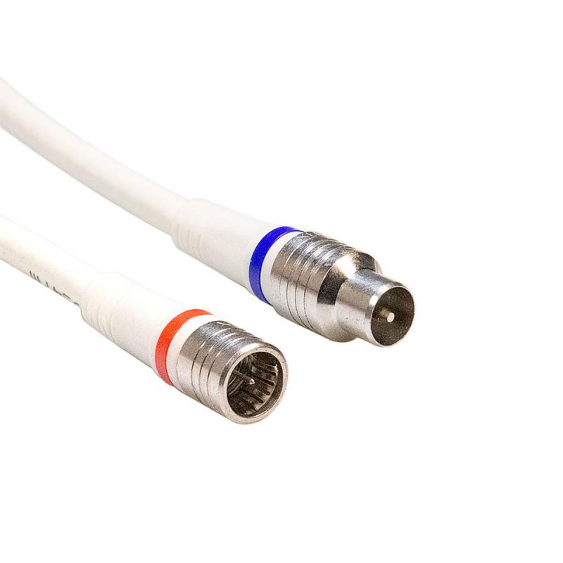 Koaxiální Kabel Přemluvit IEC Female - F Zástrčka Přímý 1.5 m Bílá - obrázek produktu