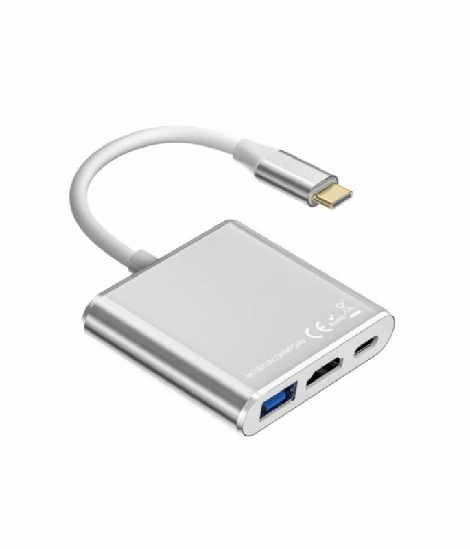 TB adapter USB-C 3v1 - HDMI, USB, PD - obrázek č. 1