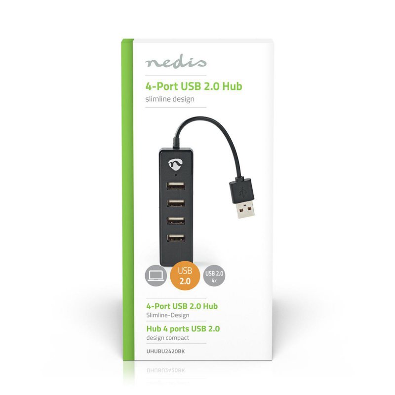 USB hub | USB-A Zástrčka | 4x USB A Female  UHUBU2420BK - obrázek č. 3