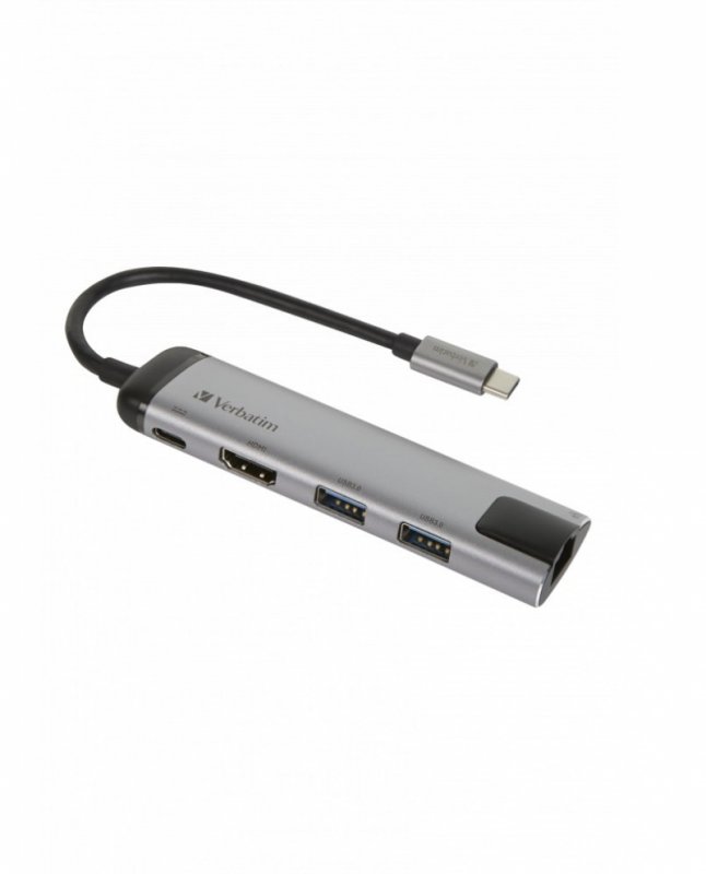 Verbatim USB-C dock,2x USB-A, HDMI, gigabitový ethernet - obrázek produktu