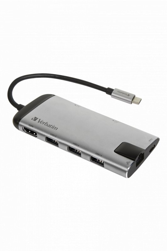Verbatim USB-C multiport USB-C 3.1, 3x USB-A 3.0, HDMI, Gigabit Ethernet, SD/ microSD - obrázek produktu