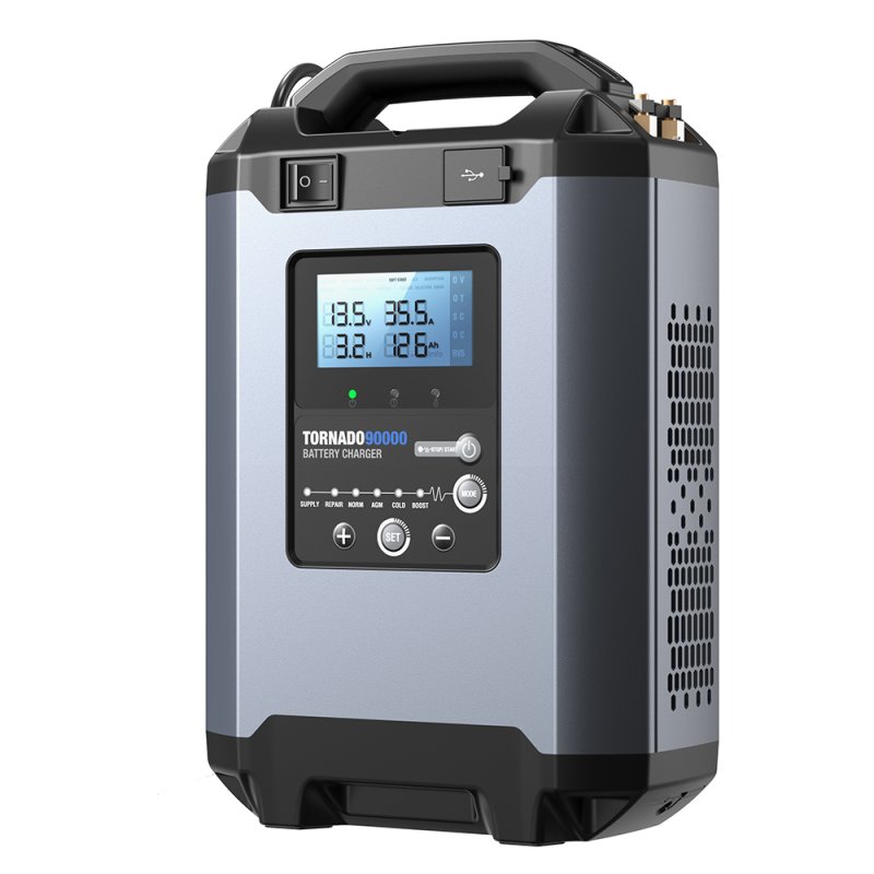 TOPDON Nabíječka autobaterie Tornado 90000 / Příkon 1600W max / 20-2800Ah / Pro 12V a 24V / 5-90A / 11-31V - obrázek č. 4