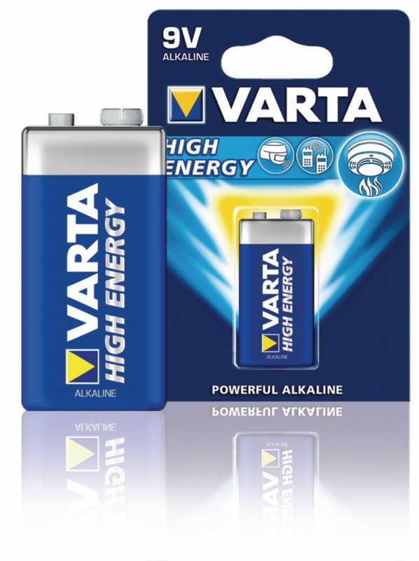 Alkalická Baterie 9V | 6LR61 | 1-Blistr | Modrá / Žlutá - obrázek č. 1