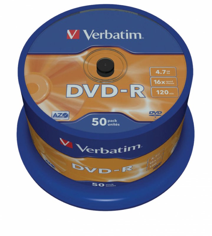 DVD-R AZO 16x 4.7GB 50 Pack Vřeteno Matné Stříbro - obrázek produktu