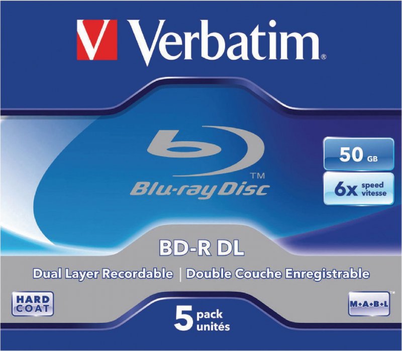BD-R DL 6x 50 GB 5 Pack Jewel Case HardCoat - obrázek produktu