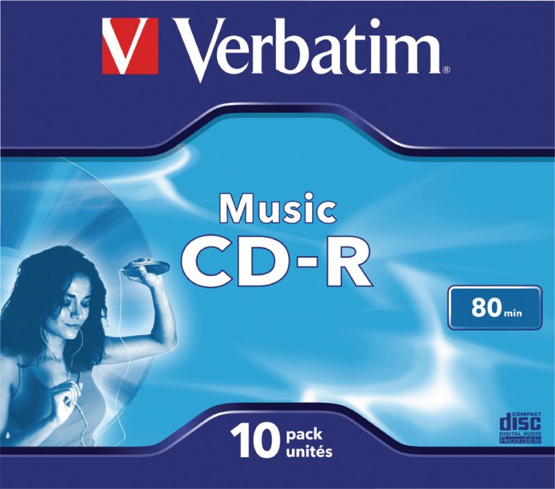 CD-R Audio 16x 700M 80min 10 Pack Jewel Case Matné Stříbro - obrázek produktu