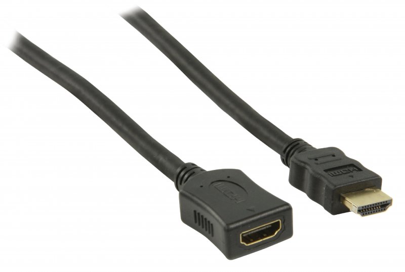 High Speed HDMI Kabel s Ethernetem HDMI Konektor - HDMI Zásuvka 1.00 m Černá - obrázek č. 1