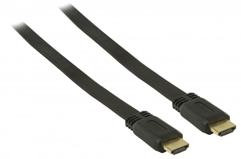 Plochý High Speed HDMI Kabel s Ethernetem HDMI Konektor - HDMI Konektor 5.00 m Černá - obrázek č. 1