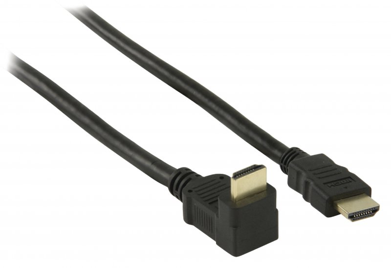 High Speed HDMI Kabel s Ethernetem HDMI Konektor - HDMI Konektor Úhlový, 90° 1.00 m Černá - obrázek č. 1