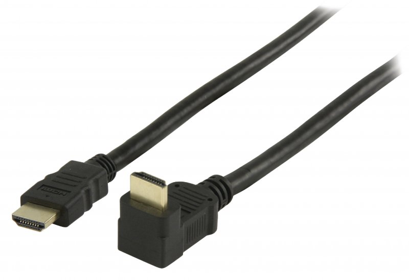 High Speed HDMI Kabel s Ethernetem HDMI Konektor - HDMI Konektor Úhlový, 90° 1.00 m Černá - obrázek produktu