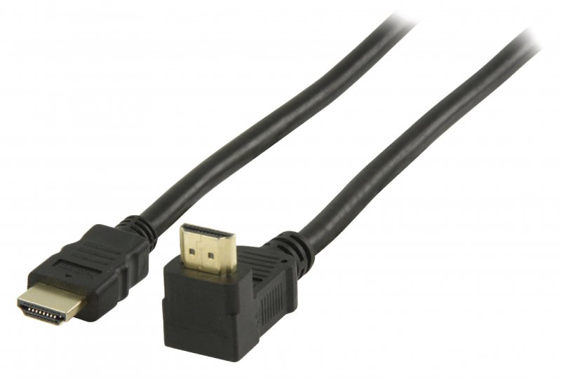 High Speed HDMI Kabel s Ethernetem HDMI Konektor - HDMI Konektor Úhlový, 270° 10.0 m Černá - obrázek produktu