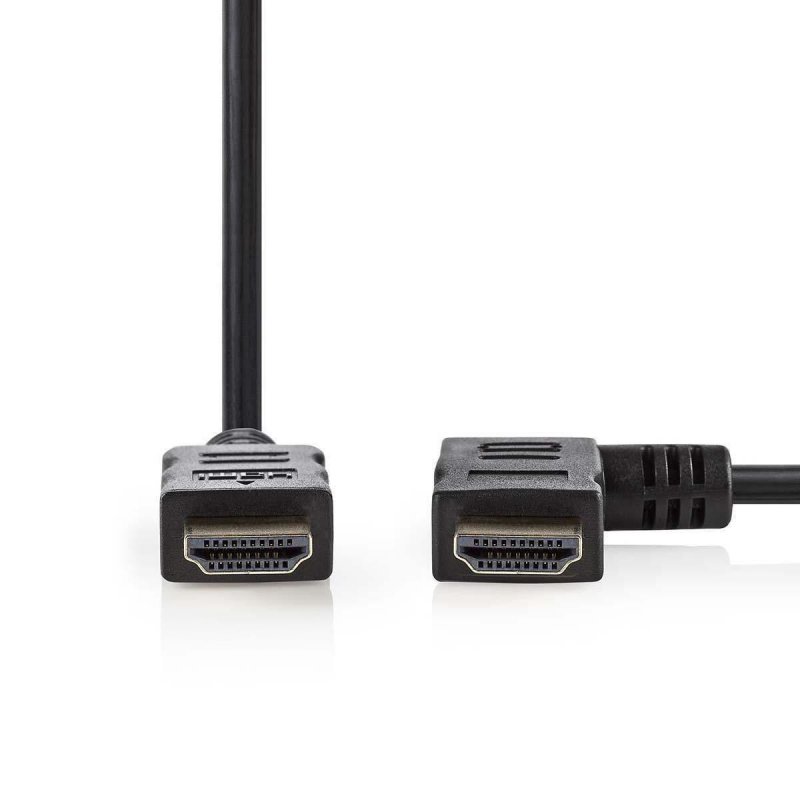 High Speed HDMI Kabel s Ethernetem HDMI Konektor - HDMI Konektor Úhlový, Pravý 1.00 m Černá - obrázek produktu