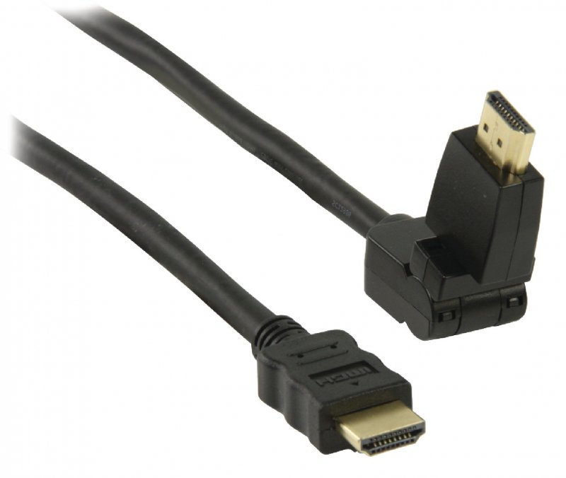 High Speed HDMI Kabel s Ethernetem HDMI Konektor - HDMI Konektor Otočný 1.50 m Černá - obrázek č. 3