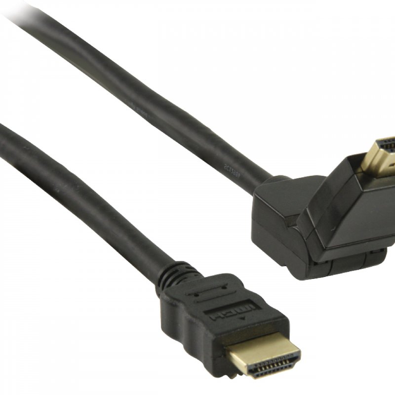 High Speed HDMI Kabel s Ethernetem HDMI Konektor - HDMI Konektor Otočný 1.50 m Černá - obrázek č. 1